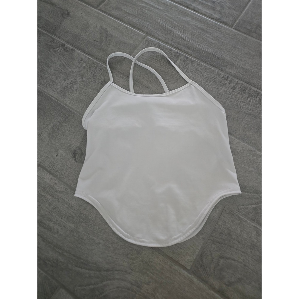 Free People Movement White Strappy Back Tank Top Built-In Bra Small